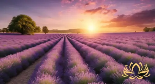 Illustration of a field of lavender
