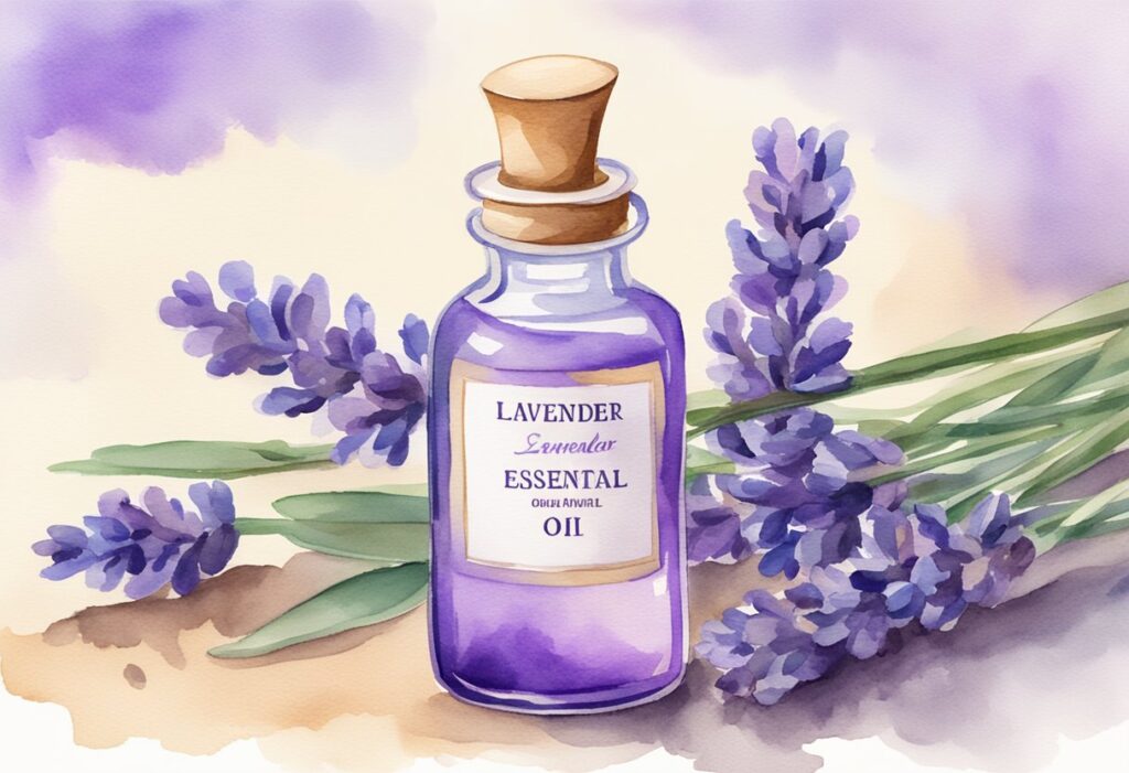 Illustration of lavender essential oil